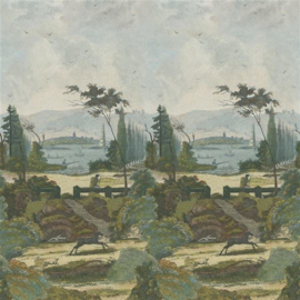 Designers Guild PJD6006/01 Pastoral Scene 2 Sky 140cm x 300cm hoog