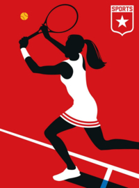 Fotowand Tennisplayer by Bo Lundberg afm. 200cm x 270cm hoog