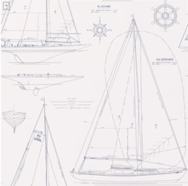 Ralph Lauren Coastal Papers PRL5035/01 Boat Blueprint