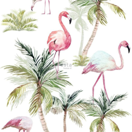 Esta Jungle Fever wallpaper XXL 158844 flamingo's roze