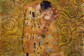 Canvasdoek Gustav Klimt The Kiss Reproduction