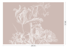 Kek Book III wp-750 Engraved Flowers 400cm breed x 280cm hoog