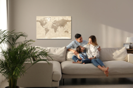 Canvasdoek Physical World Map
