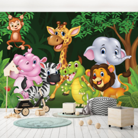 Fotobehang Baby jungle dieren