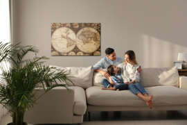 Canvasdoek Old World Map