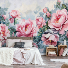 Fotobehang Roze klassieke rozen