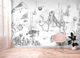 Annet Weelink Underwater Wonders Black/White Mural