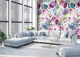 Colorful Florals&Retro fotobehang designed by INGK7296