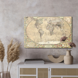 Canvasdoek Vintage World Map