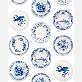 Studio Ditte Porselein behang blauw (versie 2024) met gratis lijm!