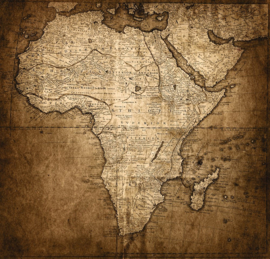 Fotowand African Map afm. 300cm x 270cm hoog