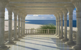 Fotobehang Uitzicht over de Zee en het Strand