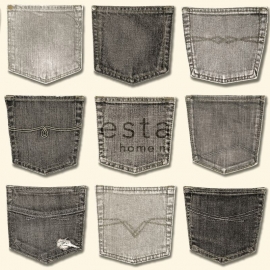 Behang Esta Denim & Co 137740 Jeans pocket grey