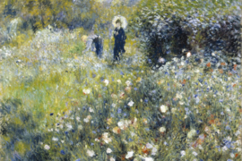 Fotobehang Vrouw in de tuin (Pierre Auguste Renoir)