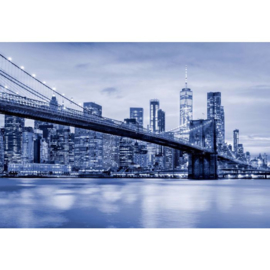 Fotobehang Brooklyn Bridge NYC Blauw