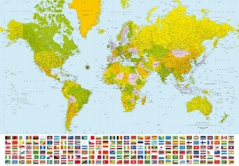 Wereldkaart behang