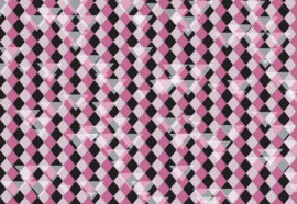 Fotobehang Roze-zwart ruit patroon