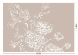 Kek Book III wp-760 Engraved Flowers 400cm breed x 280cm hoog