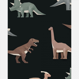 Studio Ditte Dinosaurus behang donker (met gratis lijm!)