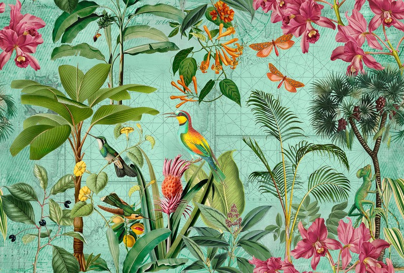 Fotowand Tropical paradise 1 by Andrea Haase afm. 400cm x 270cm hoog