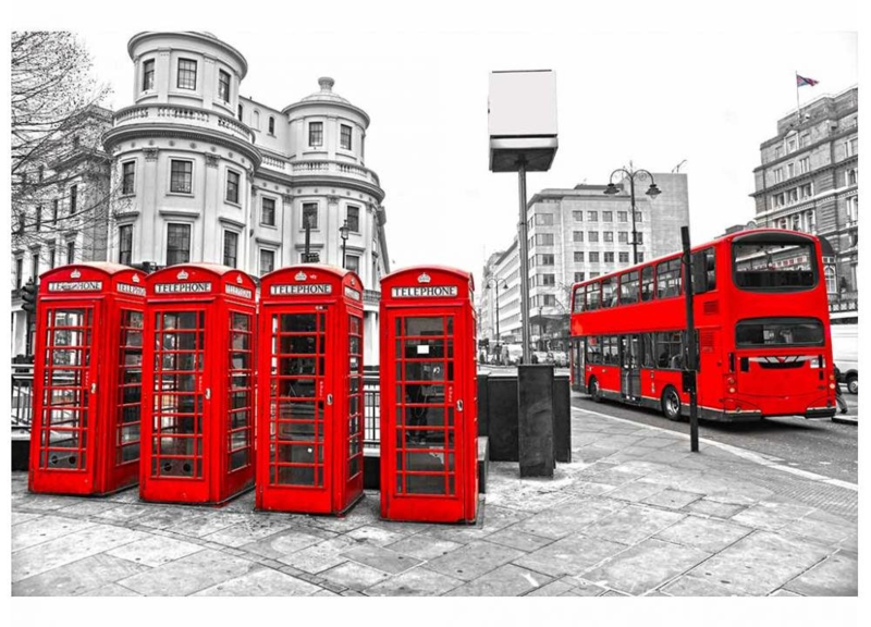 Fotobehang London Telephone en Dubbeldekker