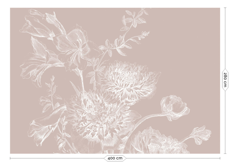Kek Book III wp-759 Engraved Flowers 400cm breed x 280cm hoog