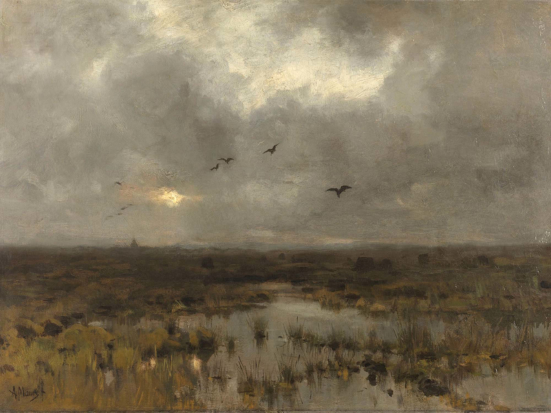 Canvasdoek Het moeras, Anton Mauve, ca. 1885 - ca. 1888