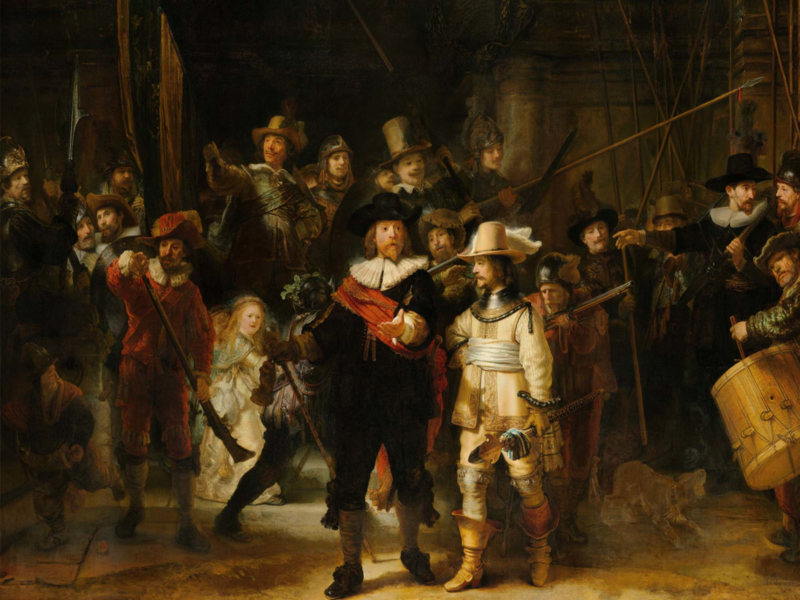 Canvasdoek De Nachtwacht, Rembrandt van Rijn