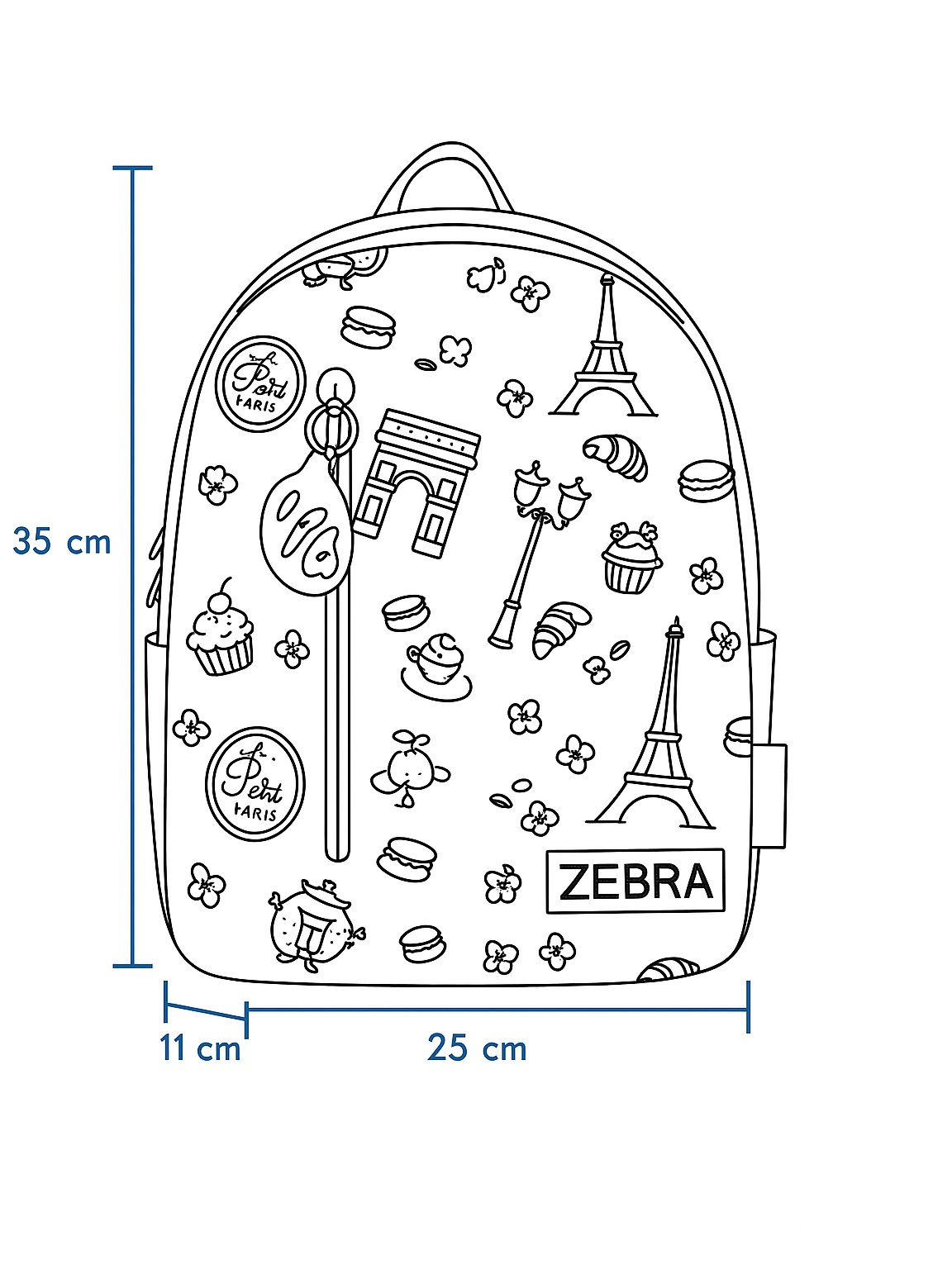 Zebra Rugzak Parijs - rugtas + kadootje