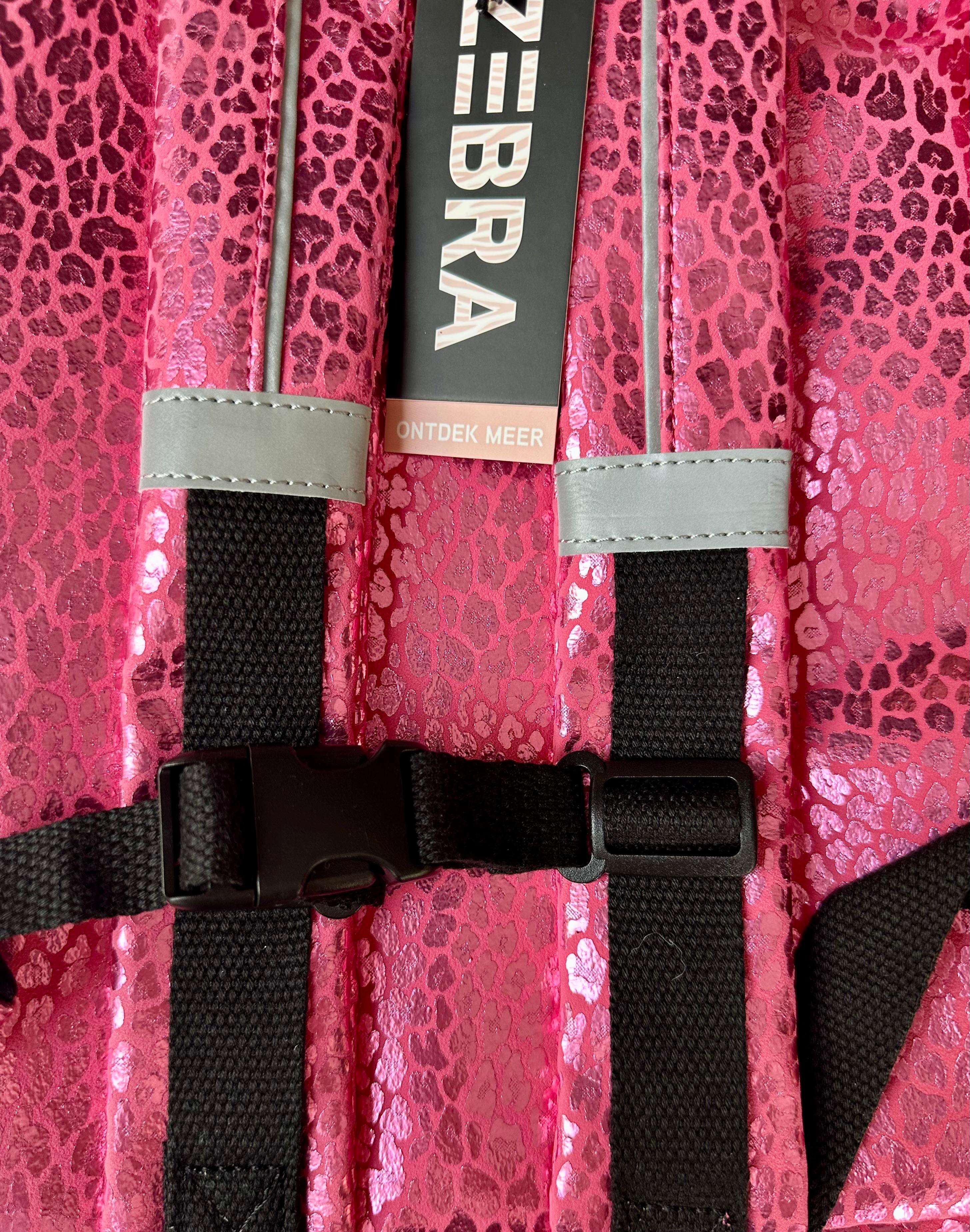 Zebra Rugzak Pink metalic Leo (m) + Kadootje