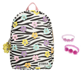 Zebra Rugzak Flowers Pleun(m) + gratis armbandje