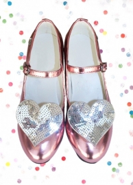 Prinsessen Schoenen Pink Metalic Glitter Hart
