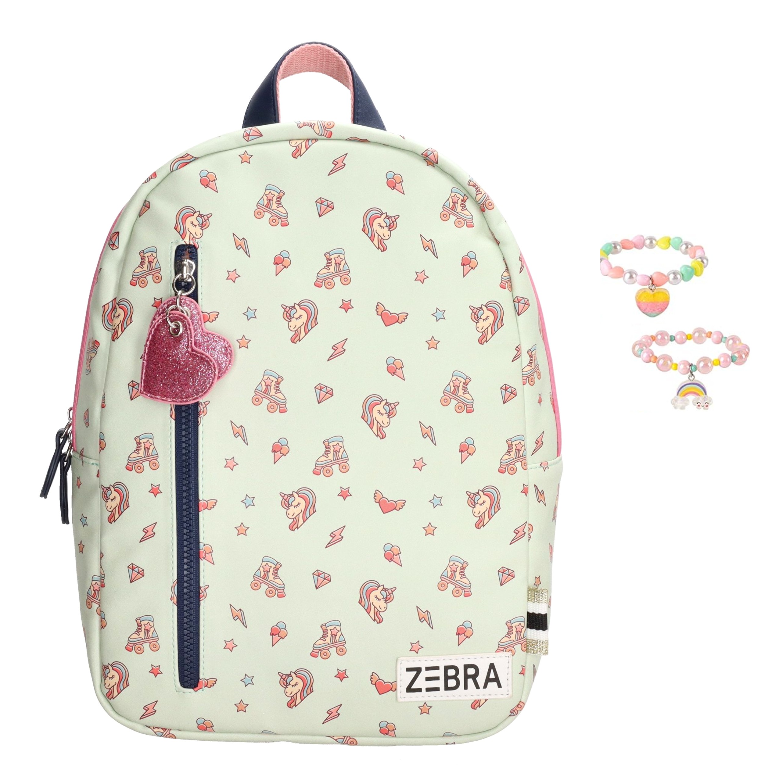 Zebra Rugzak Unicorn Mint - rugtas, schooltas, kinderrugzak + armbandje