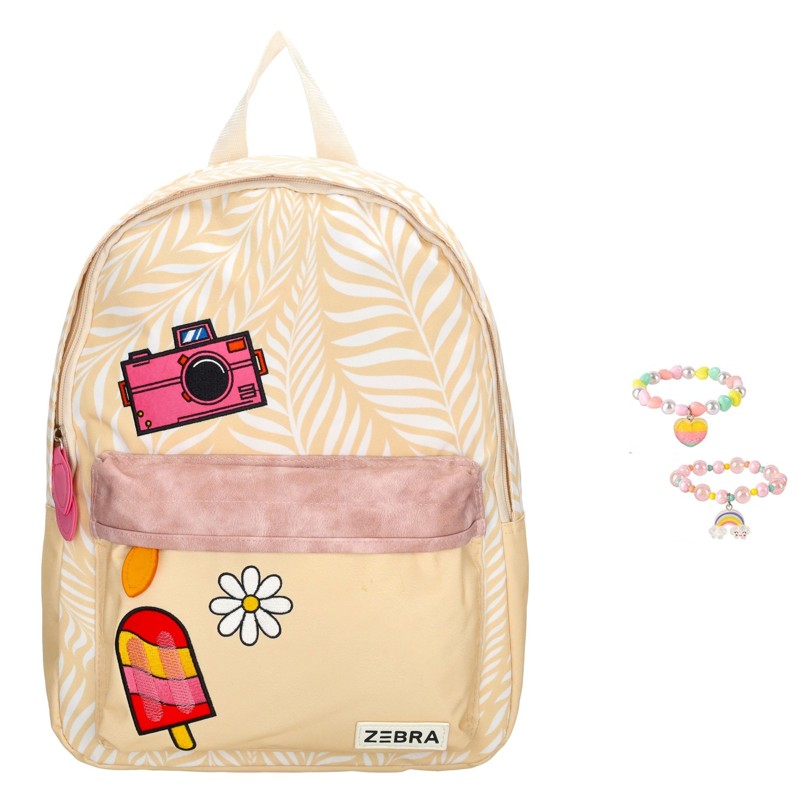 Zebra Rugzak Happy Vibes - rugtas, schooltas, kinderrugzak + Kadootje