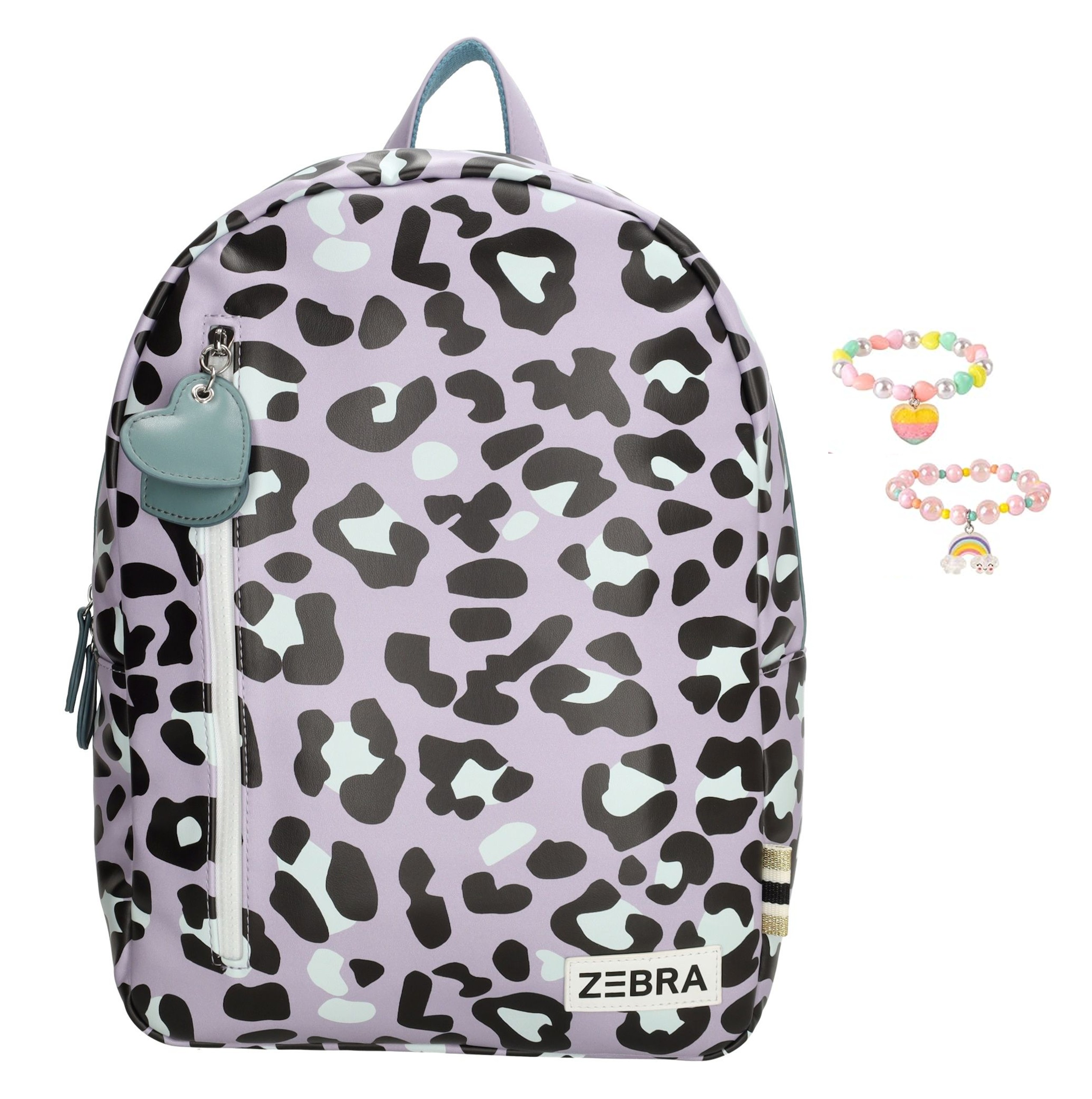 Zebra Rugzak Panter Purple - rugtas, schooltas, kinderrugzak + armbandje