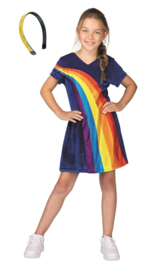 K3 jurkje Regenboog blauw + Glitter haarband