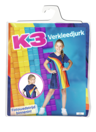 K3 jurkje Regenboog blauw + kroontje