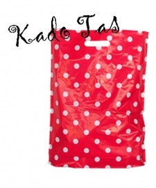 Kadotas Polkadots | rood met witte stip tas