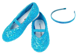 Prinsessen Schoentjes Blauw + glitter haarband