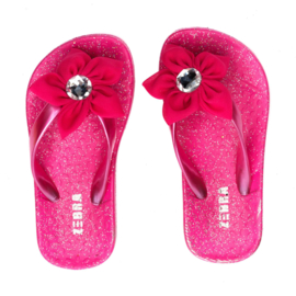 Zebra Slippers bloem Roze - maat 37 + gratis lipgloss