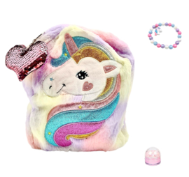 Unicorn Rugtasje Polly Multi Colours PAKKET + harthanger + armbandje + lipgloss