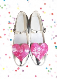 Prinsessen Schoenen Zilver Glitter Hart