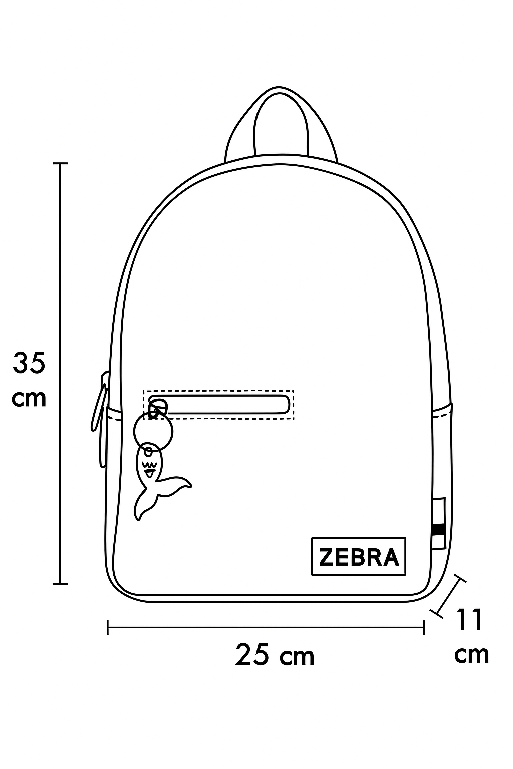 Zebra Rugzak Zeemeermin Esmee (m) + gratis armbandje