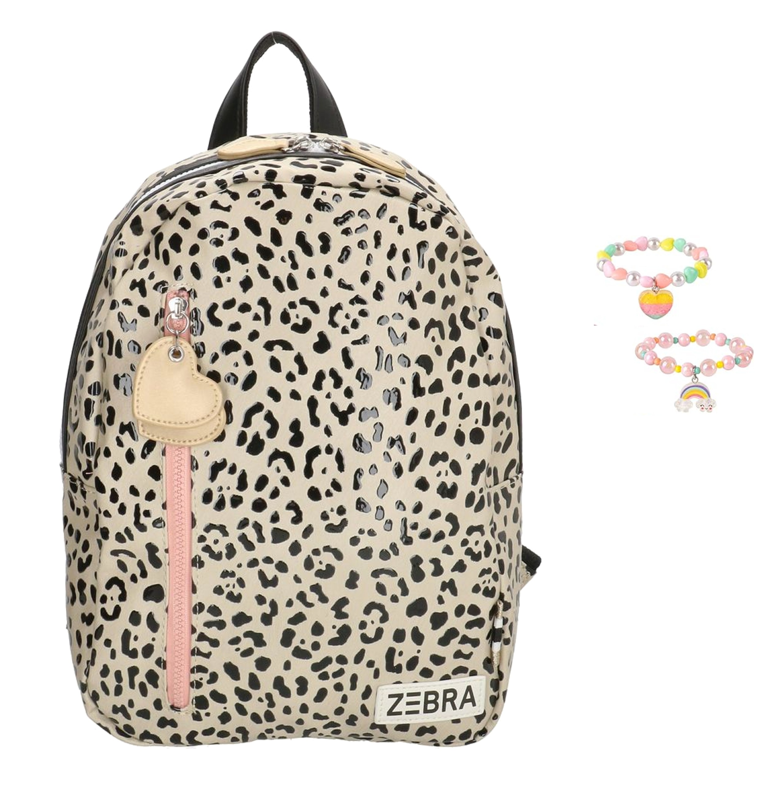 Zebra Rugzak Panter White - rugtas, schooltas, kinderrugzak + armbandje