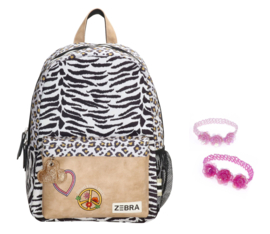 Zebra Camel Zebra Leopard Rugtas (m) + armbandje