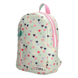 Zebra Rugzak Hearts Mint (m) + gratis armbandje