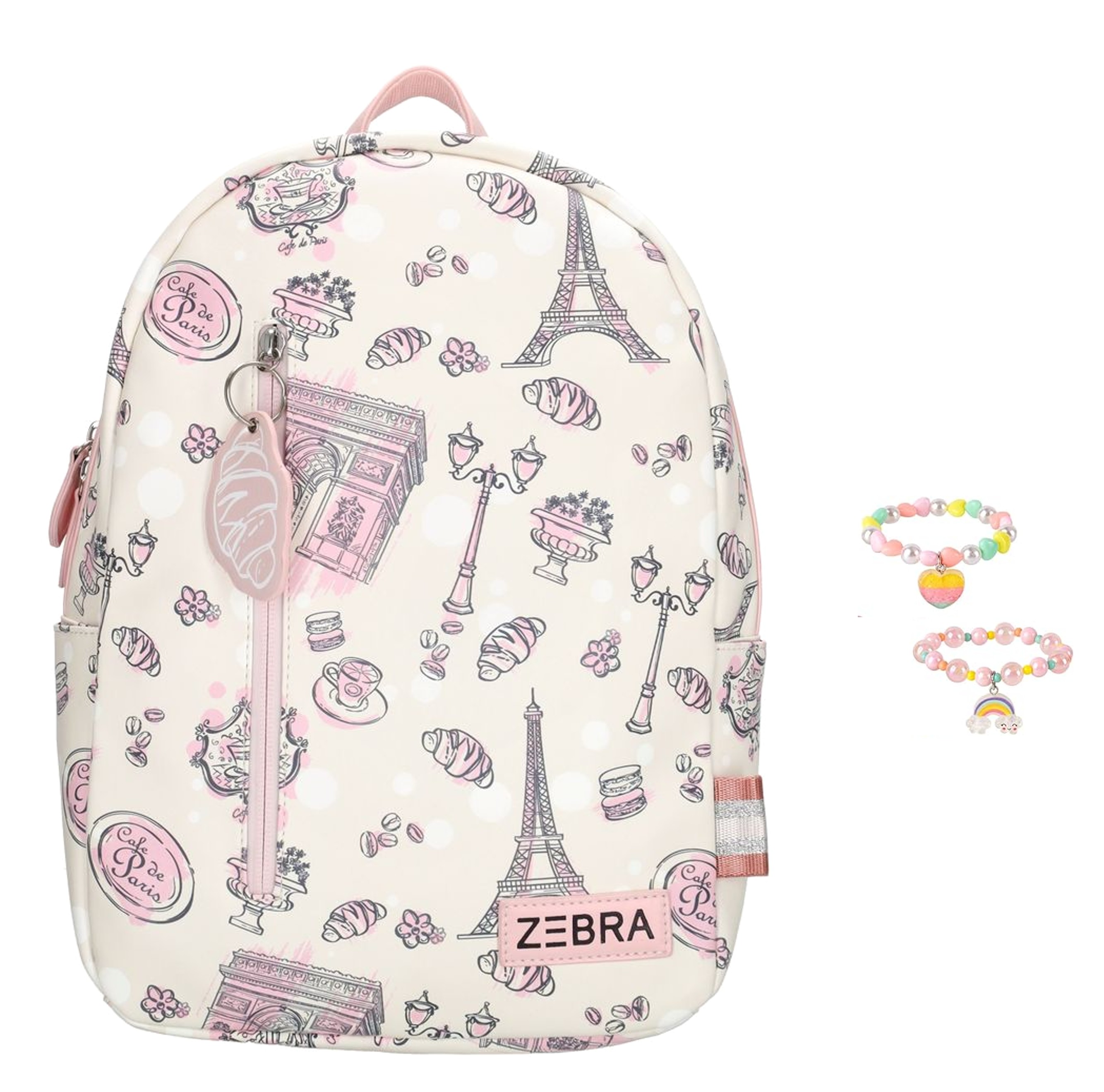 Zebra Rugzak Parijs - rugtas, schooltas, kinderrugzak + kadootje