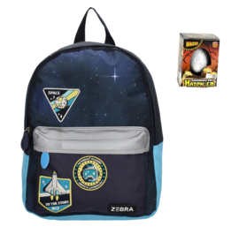 Zebra Rugzak Space Blue - rugtas + Dino Ei