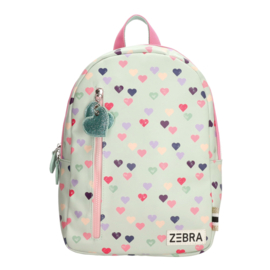 Zebra Rugzak Hearts Mint (m) + gratis armbandje