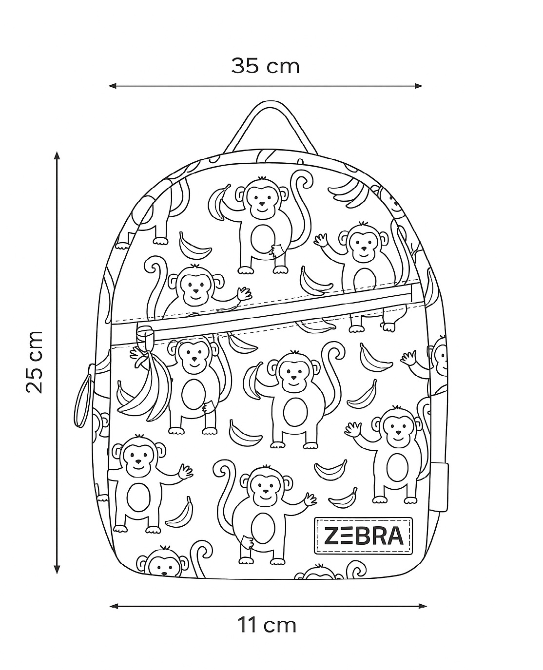 Zebra Rugzak Aapjes - rugtas + Dino Ei